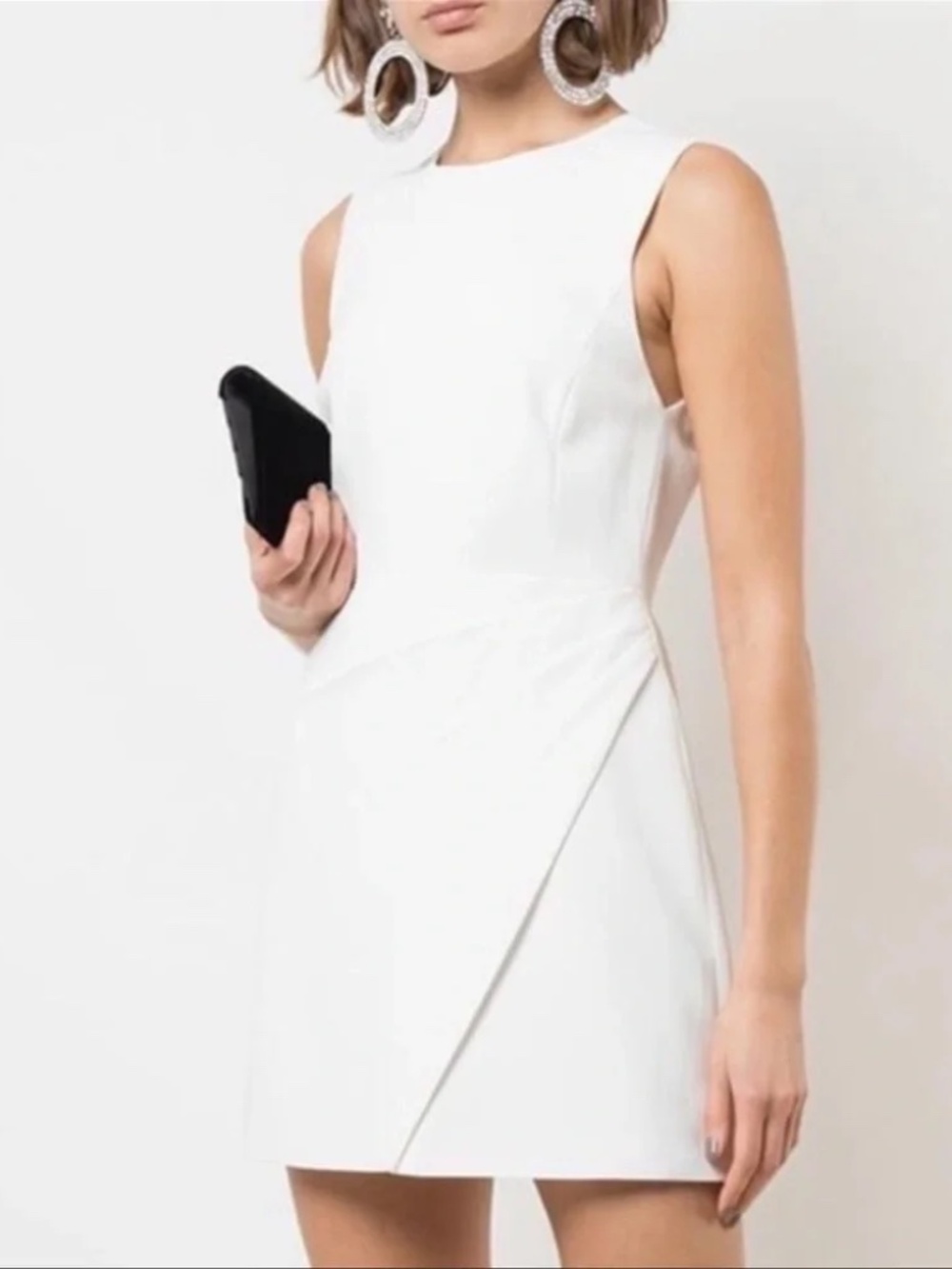 Alice & Olivia Classics, Kelsey Asymmetrical Draped Dress, Off White